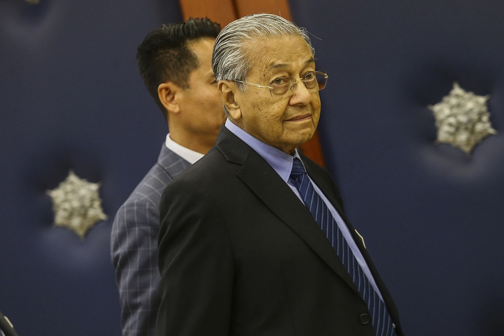 Prime Minister Tun Dr Mahathir Mohamad at the Parliament lobby in Kuala Lumpur July 17, 2019. u00e2u20acu201d Picture by Hari Anggara