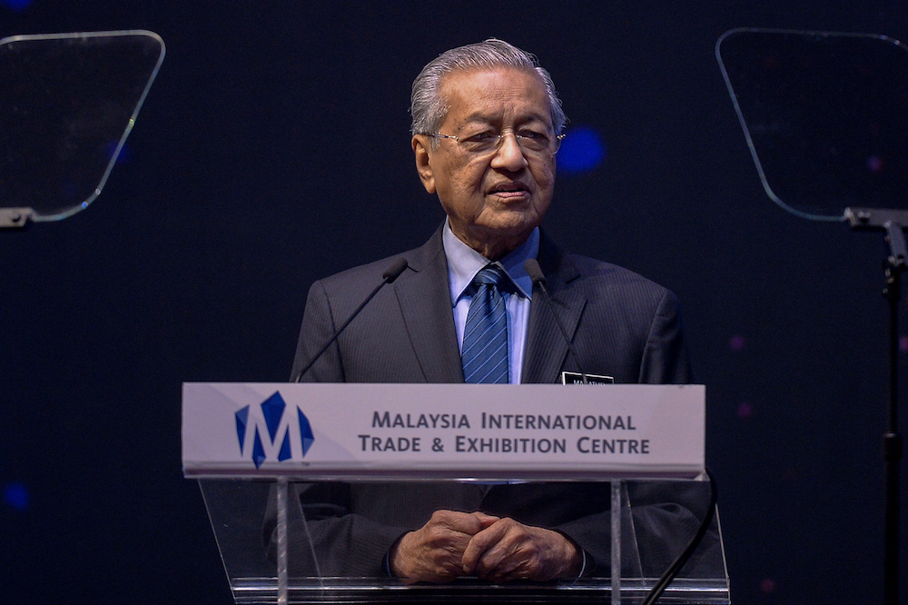Prime Minister Tun Dr Mahathir Mohamad addresses the u00e2u20acu02dcBeyond Paradigm Summit 2019u00e2u20acu2122 in Kuala Lumpur July 17, 2019. u00e2u20acu201d Picture by Mukhriz Hazim