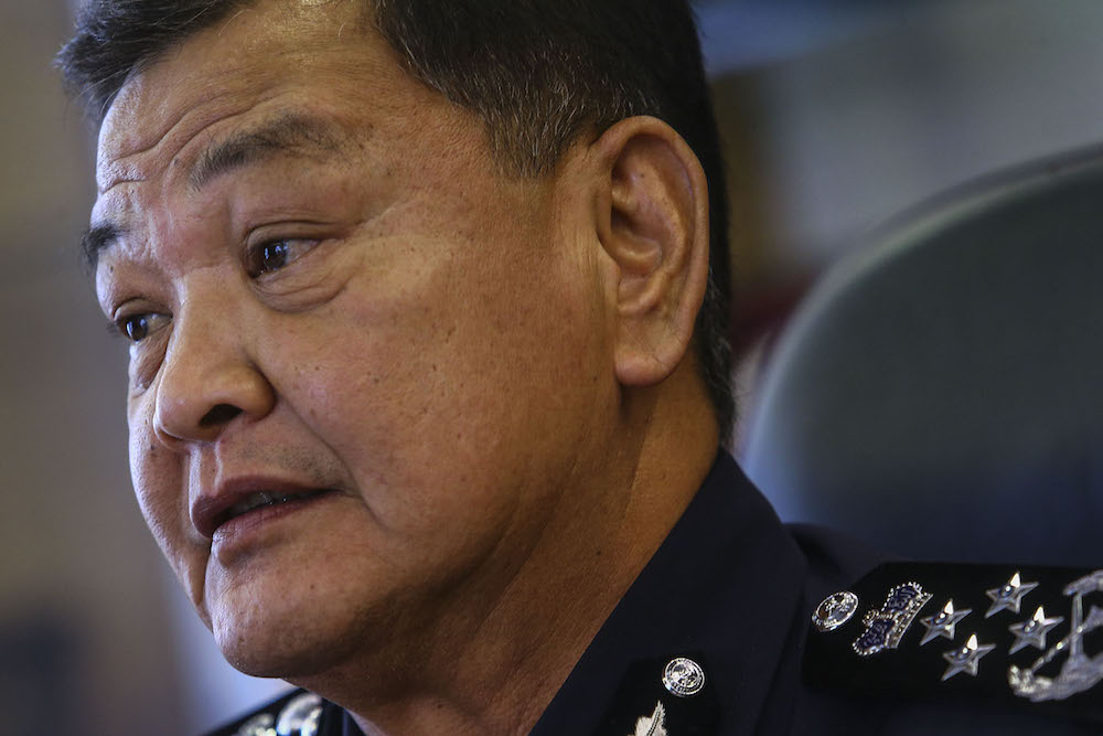 Inspector-General of Police Datuk Seri Abdul Hamid Bador answers questions during an interview with Malay Mail at his office in Bukit Aman Kuala Lumpur July 17, 2019. u00e2u20acu201d Picture by Hari Anggara