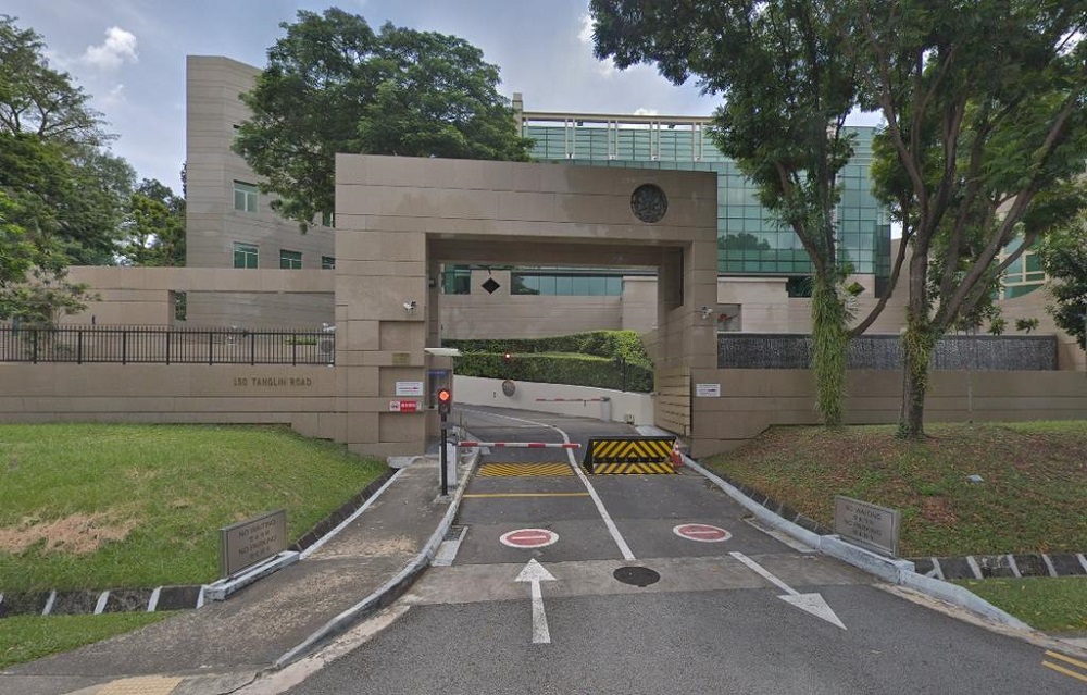 The Chinese embassy in Singapore. u00e2u20acu201d Screen capture via Google Map/TODAY