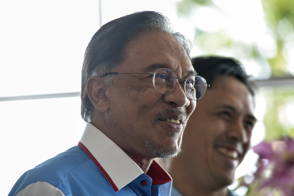 PKR president Datuk Seri Anwar Ibrahim speaks to the media during PKRu00e2u20acu2122s retreat at the Lexis Hibiscus resort in Port Dickson July 20, 2019. u00e2u20acu201d Picture by Shafwan Zaidon