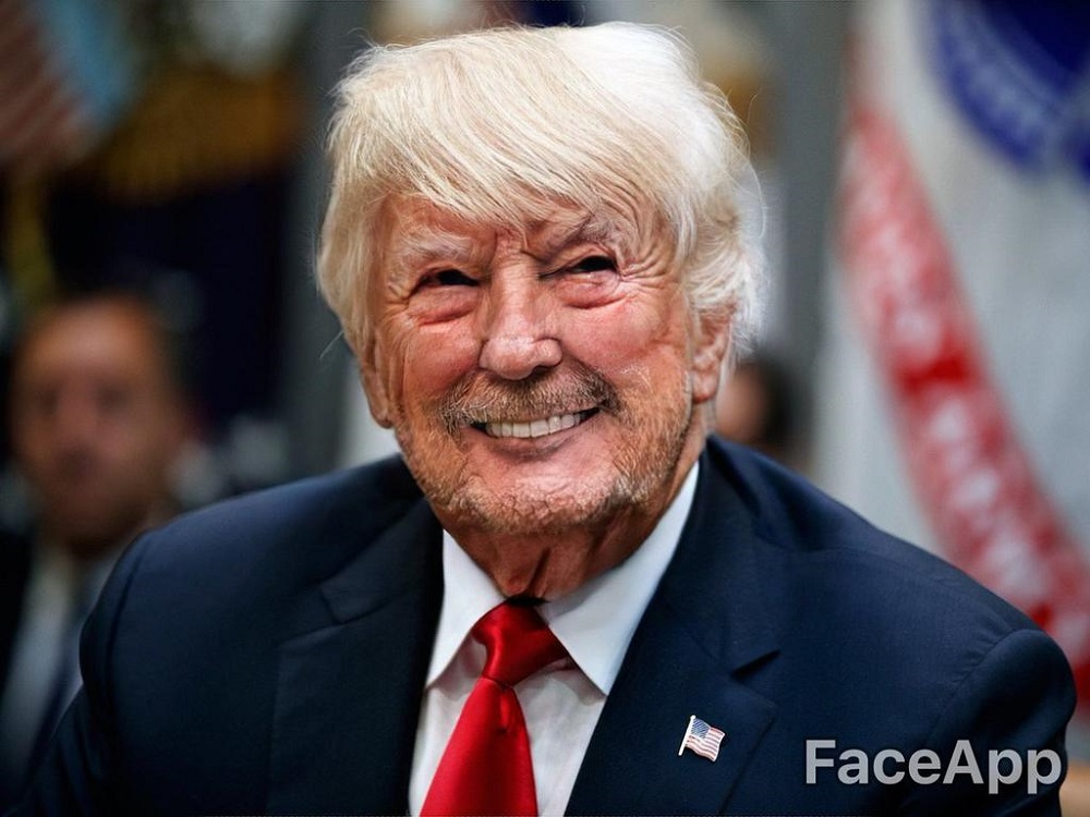 FaceApp allows users to see what a person might look like when they are older. Social media users have had a field day by using the app on public figures such as President Donald Trump. u00e2u20acu201d Picture via Twitter/TODAY