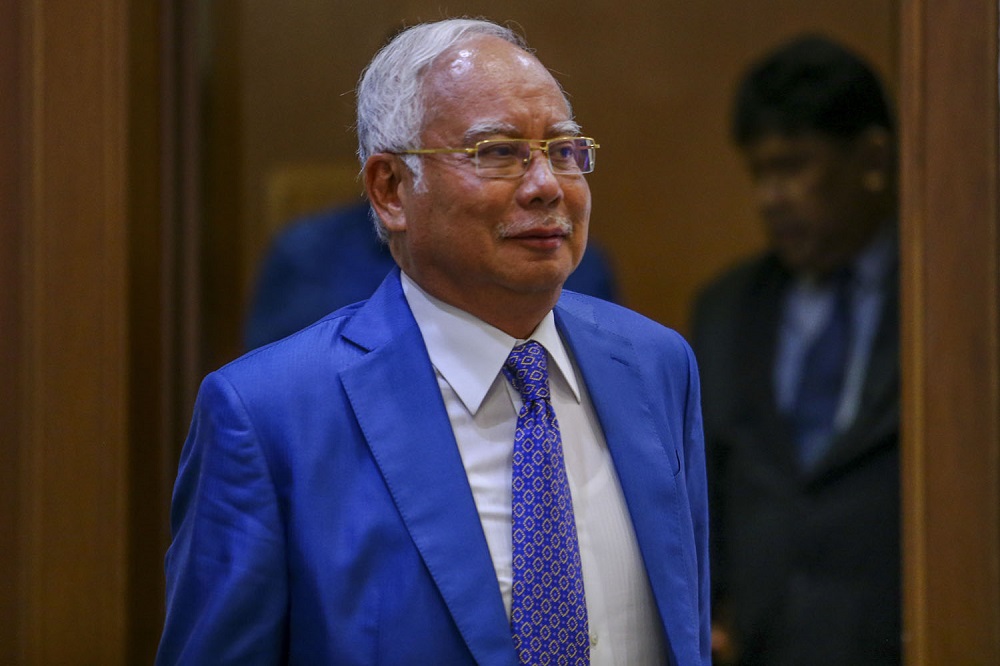 Former prime minister Datuk Seri Najib Razak is seen at the Kuala Lumpur Court Complex July 22, 2019. u00e2u20acu201d Picture by Hari Anggara