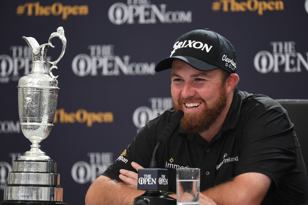 Ireland’s Shane Lowry speaks at a press conference after winning the British Open Golf Championships at Royal Portrush golf club in Northern Ireland July 21, 2019. — AFP pic