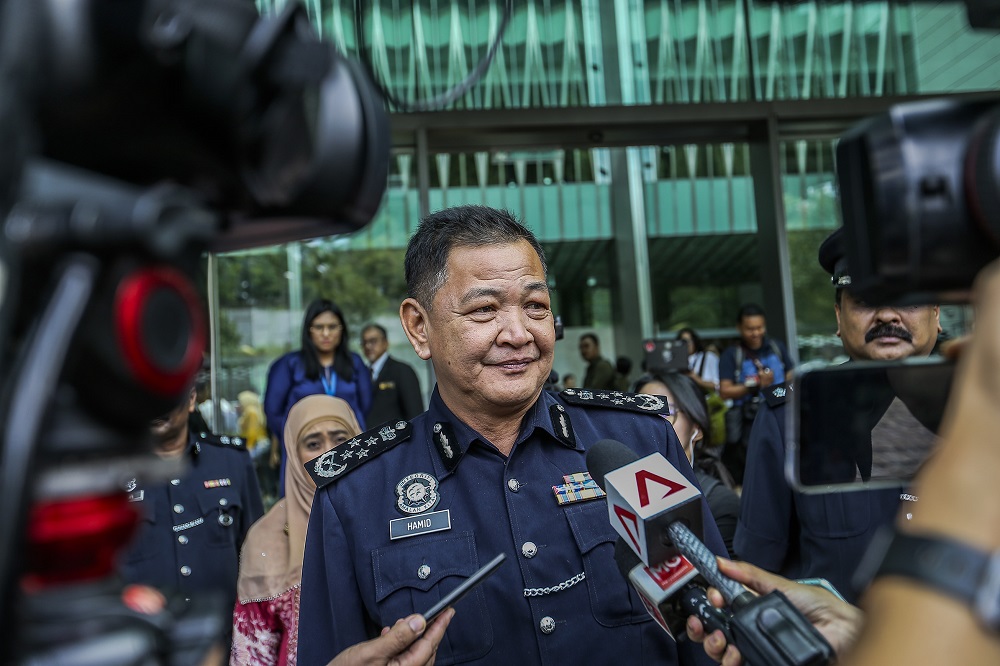IGP Datuk Seri Abdul Hamid Bador speaks during a press conference in Kuala Lumpur July 23, 2019. u00e2u20acu201d Picture by Firdaus Latif