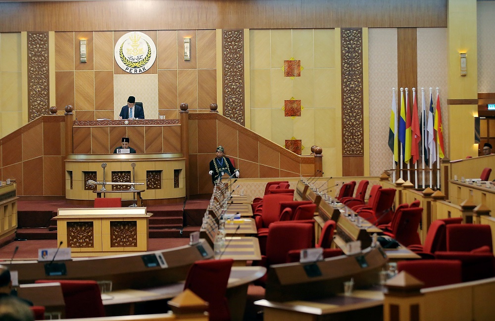 Seats are left empty after the state Opposition bloc staged a walkout at the Perak State Legislative Assembly in Ipoh July 24, 2019. u00e2u20acu201d Picture by Farhan Najib