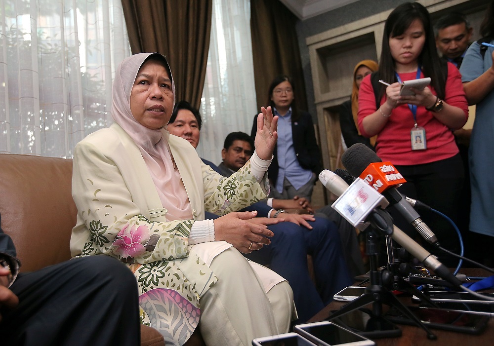 Housing and Local Government Minister Zuraida Kamaruddin speaks during a press conference in Ipoh July 26, 2019. u00e2u20acu201d Picture by Farhan Najib