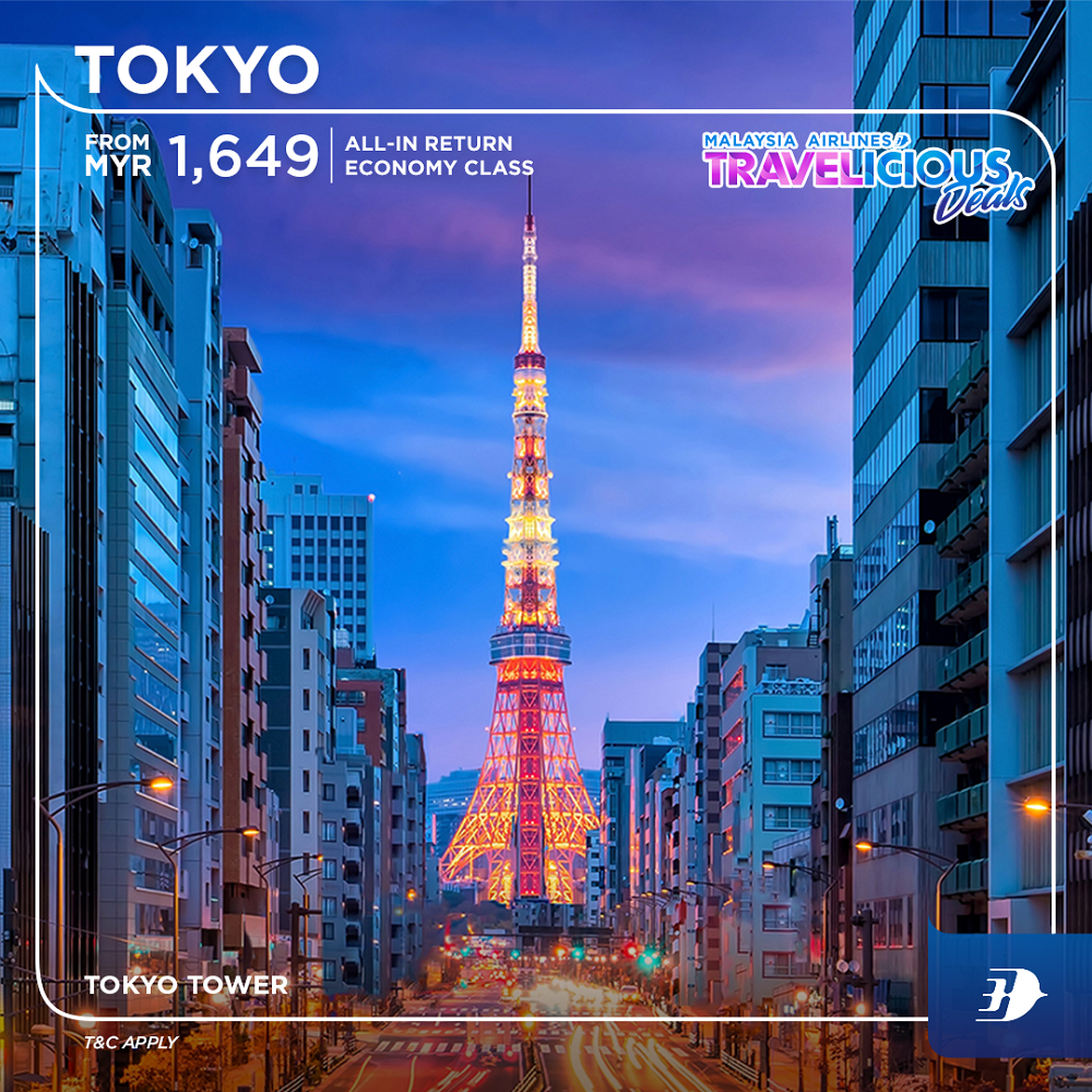The all-in return Economy Class fare to Tokyo starts from as low as RM1,649. — Picture courtesy of Malaysia Airlines
