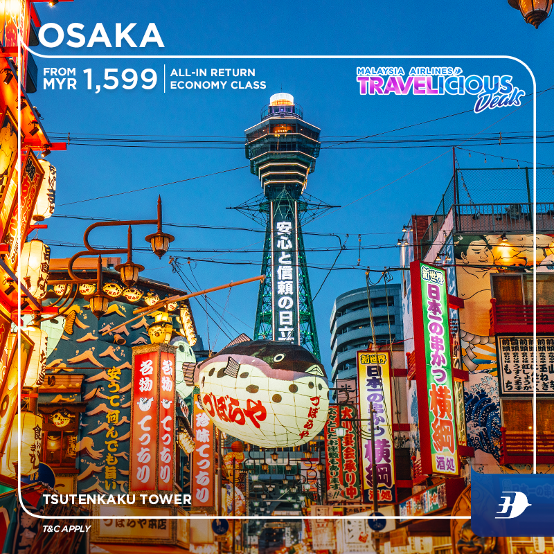 The all-in return Economy Class fare to Osaka starts from as low as RM1,599. — Picture courtesy of Malaysia Airlines