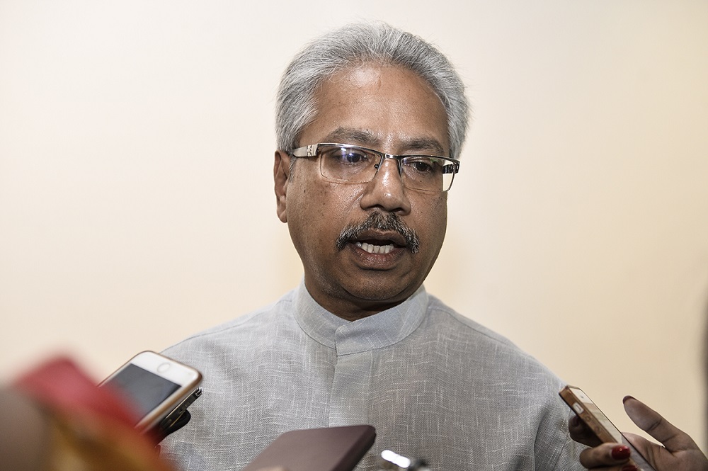 Senator Waytha Moorthy speaks to reporters after attending a roundtable dialogue on Orang Asli children and schooling at Tayloru00e2u20acu2122s Lakeside University July 27, 2019. u00e2u20acu201d Picture by Miera Zulyana