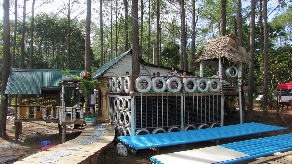 Tourists visit a coffee shop called Rubbish Cafe, at the Kirirom National Park in Kampong Speu province, Cambodia July 7, 2019. — Reuters pic