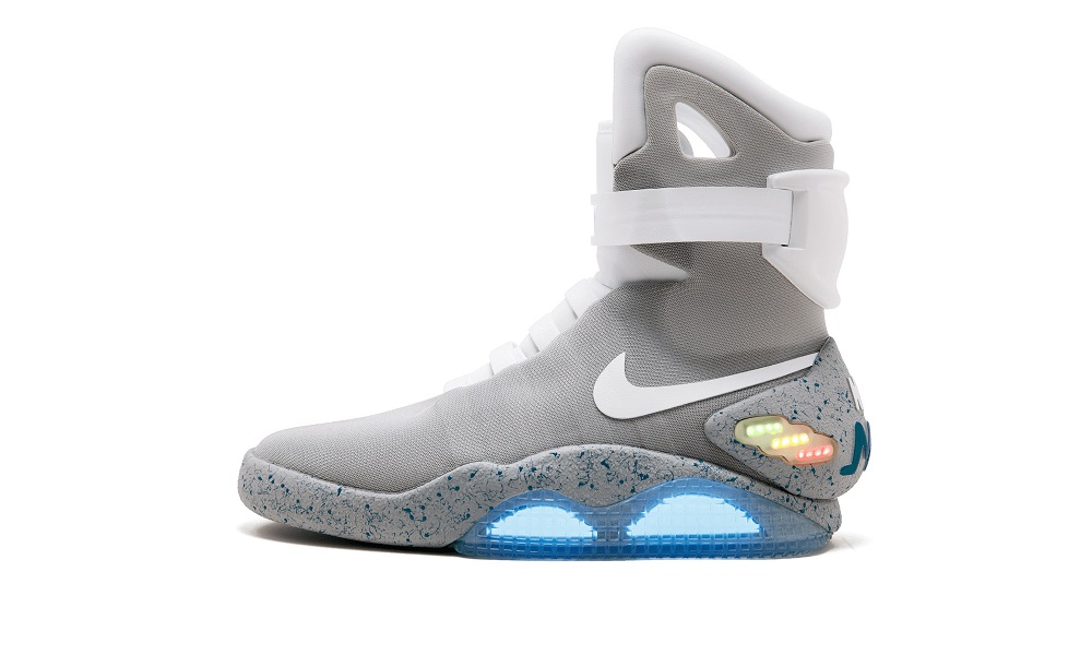 The Nike Mags sneaker, the design worn by Marty McFly character in u00e2u20acu02dcBack to the Future Part IIu00e2u20acu2122 film and one of only 1,500 pairs made, is seen in this Sothebyu00e2u20acu2122s image released on July 11, 2019. u00e2u20acu201d Reuters pic 