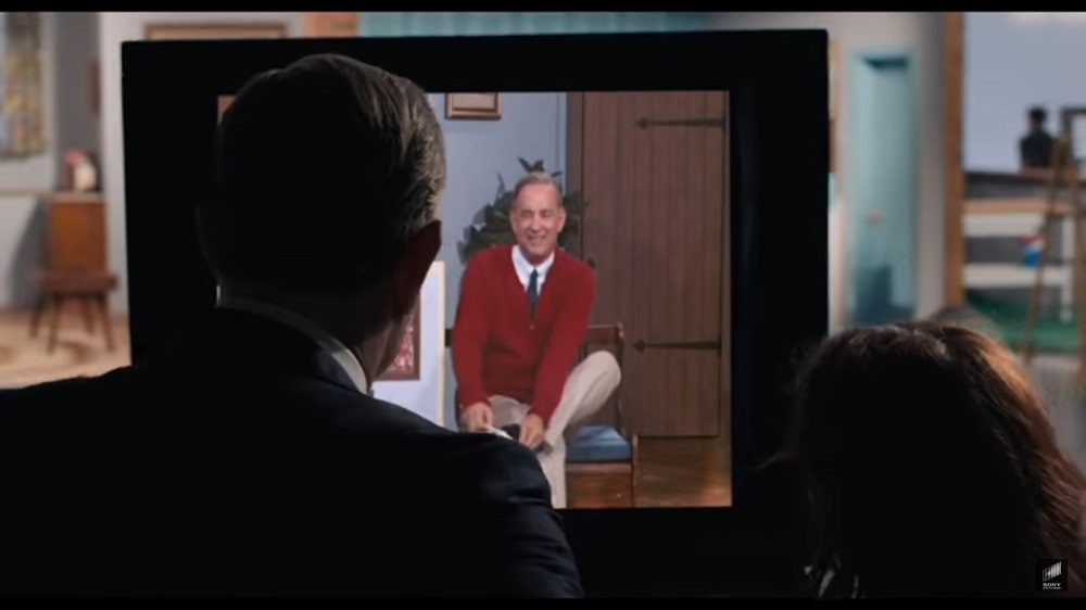 A screengrab from u00e2u20acu02dcA Beautiful Day in the Neighborhoodu00e2u20acu2122 that stars Tom Hank and Matthew Rhys.
