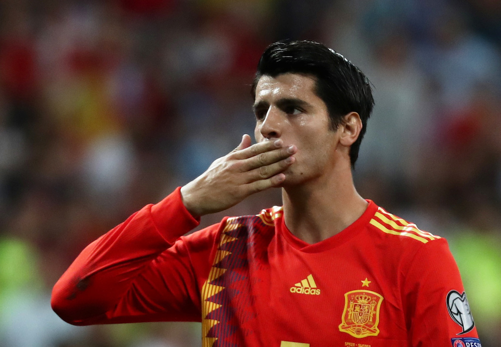 File photo of Spainu00e2u20acu2122s Alvaro Morata celebrating scoring Spainu00e2u20acu2122s second goal during the Euro 2020 Qualifiers against Sweden at the Santiago Bernabeu Stadium in Madrid, Spain, June 10, 2019. u00e2u20acu201d Reuters pic