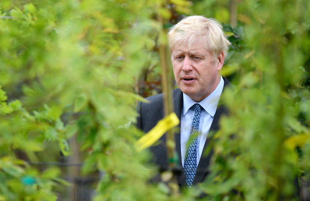Conservative MP and leadership contender Boris Johnson gestures during a leadership campaign visit to a nursery in Braintree, southeast England July 13, 2019. u00e2u20acu201d AFP pic