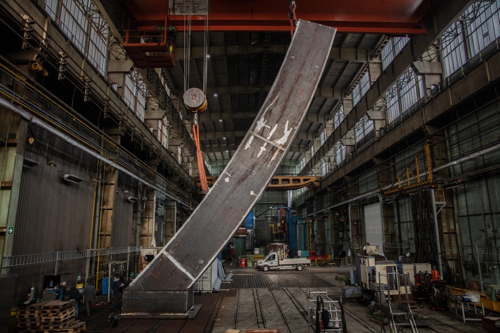 The construction of Bernar Venetu00e2u20acu2122s u00e2u20acu02dcArc Majeuru00e2u20acu2122 took place in workshops in the Belgian town of Seraing as seen in this picture provided by Fondation John Cockerill. u00e2u20acu201d AFP pic