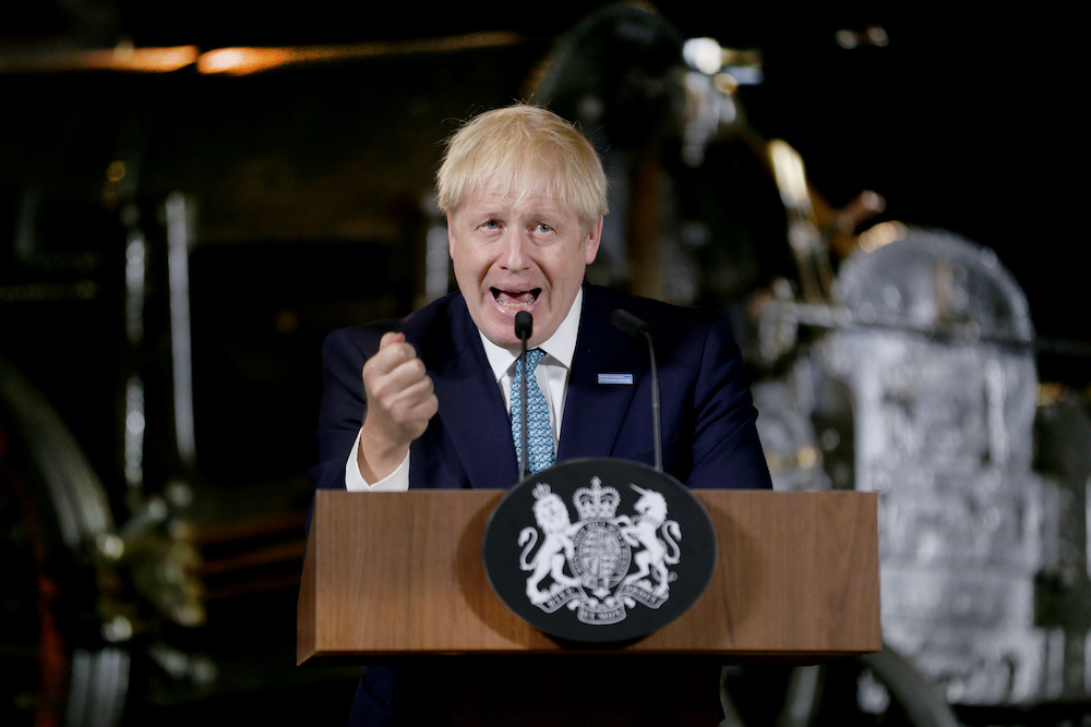 Britainu00e2u20acu2122s Prime Minister Boris Johnson gestures during a speech on domestic priorities at the Science and Industry Museum in Manchester, Britain July 27, 2019. u00e2u20acu201d Reuters pic