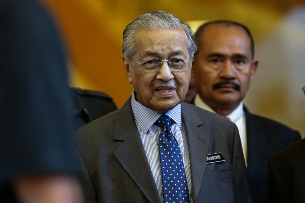 Tun Dr Mahathir during a Bersatu press conference in Perdana Leadership Foundation in Putrajaya July 15, 2019. u00e2u20acu201d Picture by Ahmad Zamzahurin