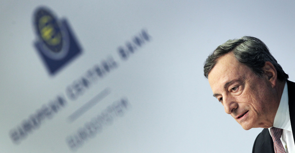 Mario Draghi, President of the European Central Bank, speaks during a press conference on Eurozone monetary policy in Frankfurt, western Germany, July 25, 2019. u00e2u20acu201d AFP pic