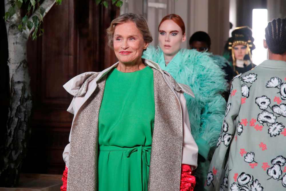 Model Lauren Hutton presents a creation by designer Pierpaolo Piccioli, as part of his Haute Couture Fall/Winter 2019/20 collection show for Valentino in Paris July 3, 2019. u00e2u20acu2022 Reuters pic
