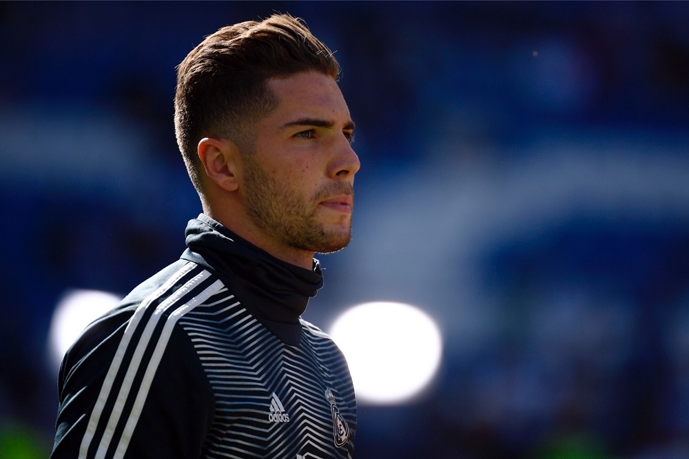 Real Madridu00e2u20acu2122s French goalkeeper Luca Zidane looks on before the Spanish league football match between Real Madrid CF and RC Celta de Vigo at the Santiago Bernabeu stadium in Madrid March 16, 2019. u00e2u20acu201d AFP pic