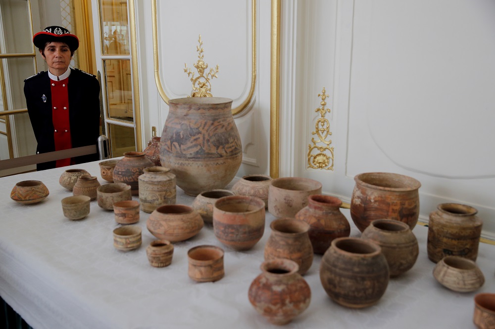 Some of the 445 artefacts from the 2nd and 3rd millennium BC being returned by French authorities to Pakistan, during a ceremony at the Embassy of Pakistan in Paris July 2, 2019. u00e2u20acu2022 Reuters pic