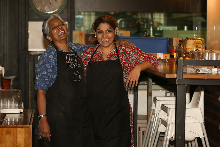 The charm of For Goodness Cakes is the warm service from Sheila Philip (left) and Subashree Vairamuthu (right) and their affordable meals