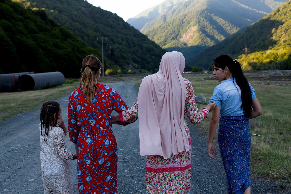 Mariam Kebadze, 16, and her cousins go for a walk along Alazani river in Dzebakhevi village of Pankisi, Georgia July 3, 2019. u00e2u20acu201d Reuters pic
