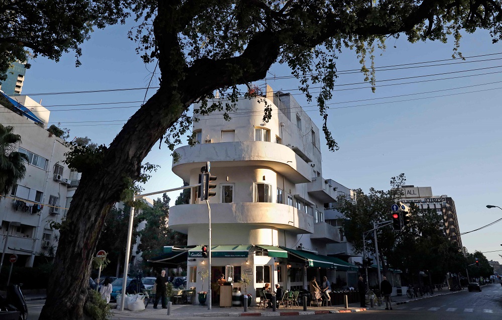 A picture taken on May 9, 2019 shows a Bauhaus building style in Tel Aviv. — AFP pic      