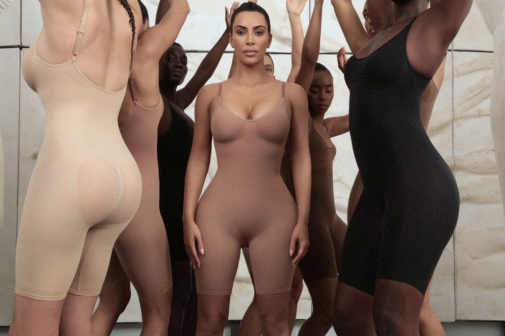 An undated image obtained on social media on June 27, 2019 shows models including Kim Kardashian dressed in bodysuits from her new clothing line called Kimono in an undisclosed location. u00e2u20acu201d Vanessa Beecroft/Reuters pic         