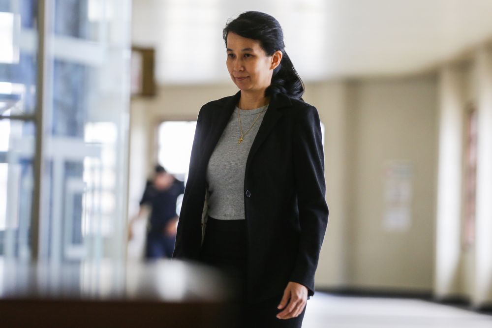 Former AmBank relationship manager Joanna Yu Ging Ping is seen at the Kuala Lumpur High Court, July 29, 2019. u00e2u20acu2022 Picture by Ahmad Zamzahuri