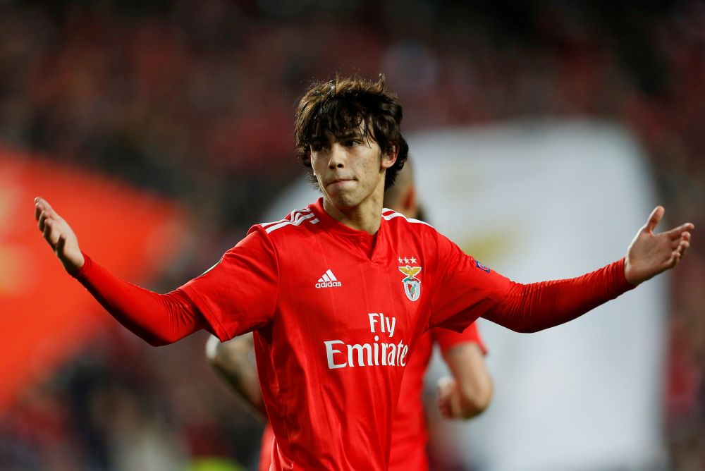 Benfica's Joao Felix celebrates scoring against Eintracht Frankfurt. u00e2u20acu201d Reuters pic