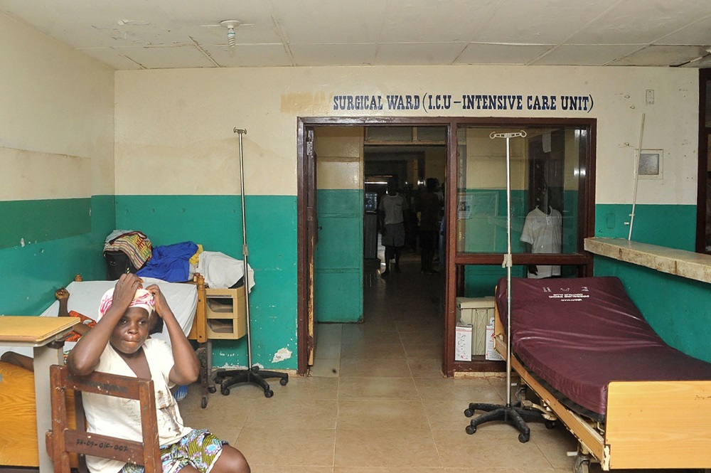 People wait outside the Intensive Care Unit of the Phebe Hospital, Bong Town, central Liberia May 27, 2019. u00e2u20acu201d AFP pic         