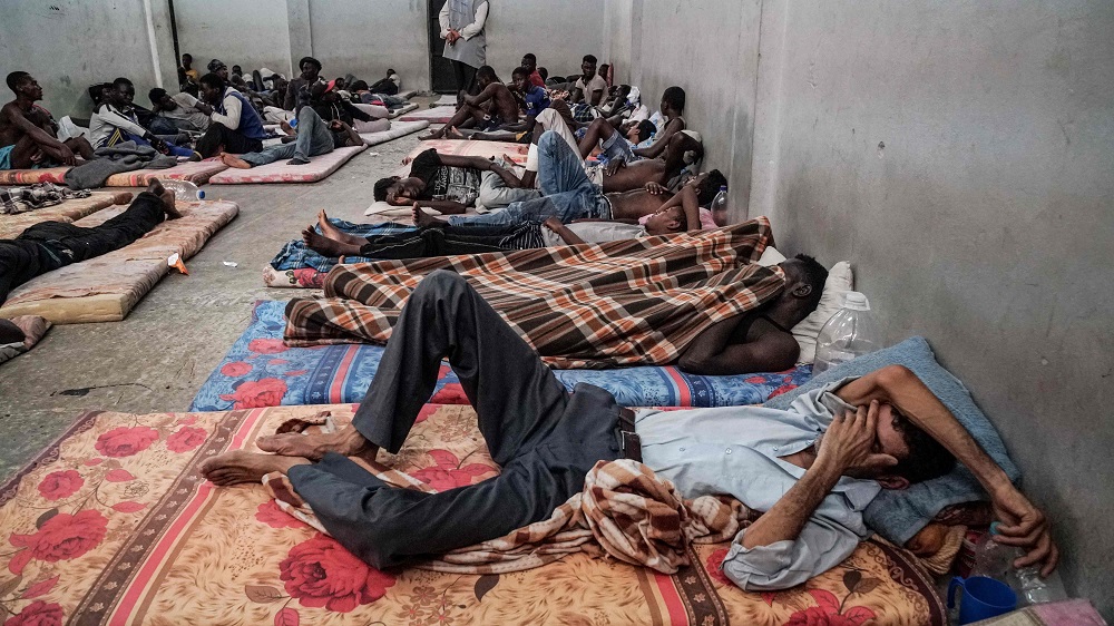 In this file photo taken on June 17, 2017 illegal immigrants are seen sleeping at a detention centre in Zawiyah, 45 kilometres west of the Libyan capital Tripoli. u00e2u20acu201d AFP pic      