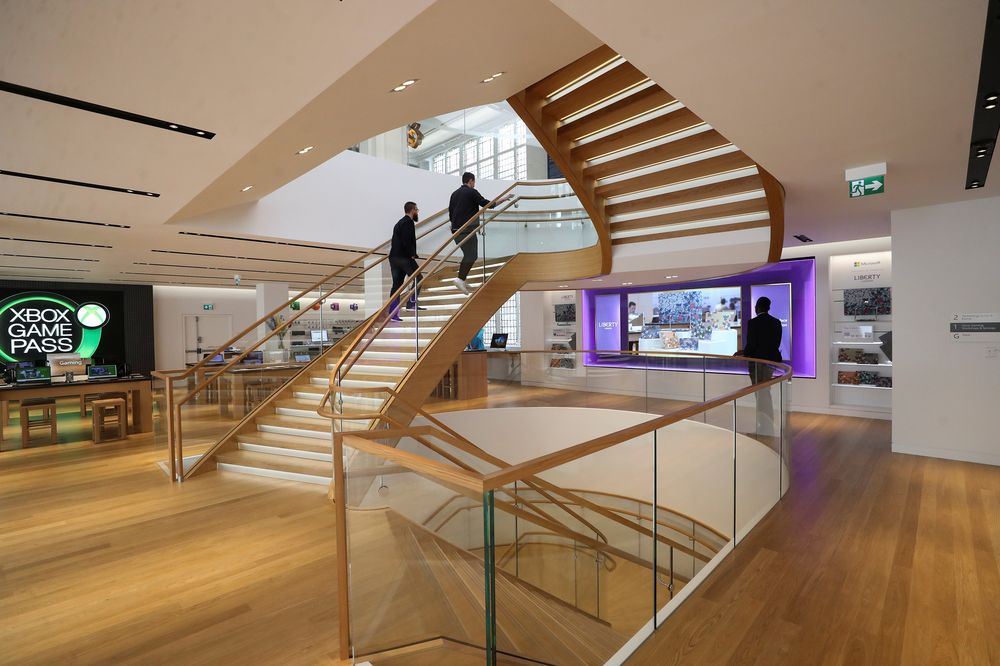 Visitors walk through Microsoftu00e2u20acu2122s new Oxford Circus store ahead of its opening in London, Britain July 9, 2019. u00e2u20acu201d Reuters pic