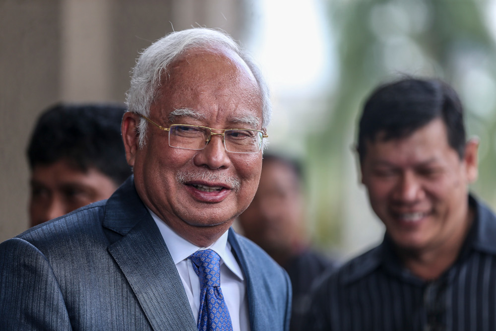 Former Prime Minister Datuk Seri Najib Razak leaves the Kuala Lumpur Court Complex July 15, 2019 u00e2u20acu201d Picture by Firdaus Latifn