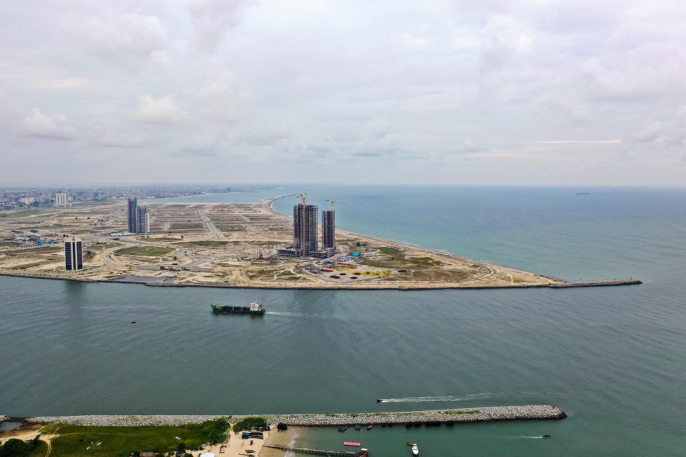 An aerial picture taken on June 11, 2019 shows the Eko Atlantic project in Lagos. u00e2u20acu2022 AFP pic     