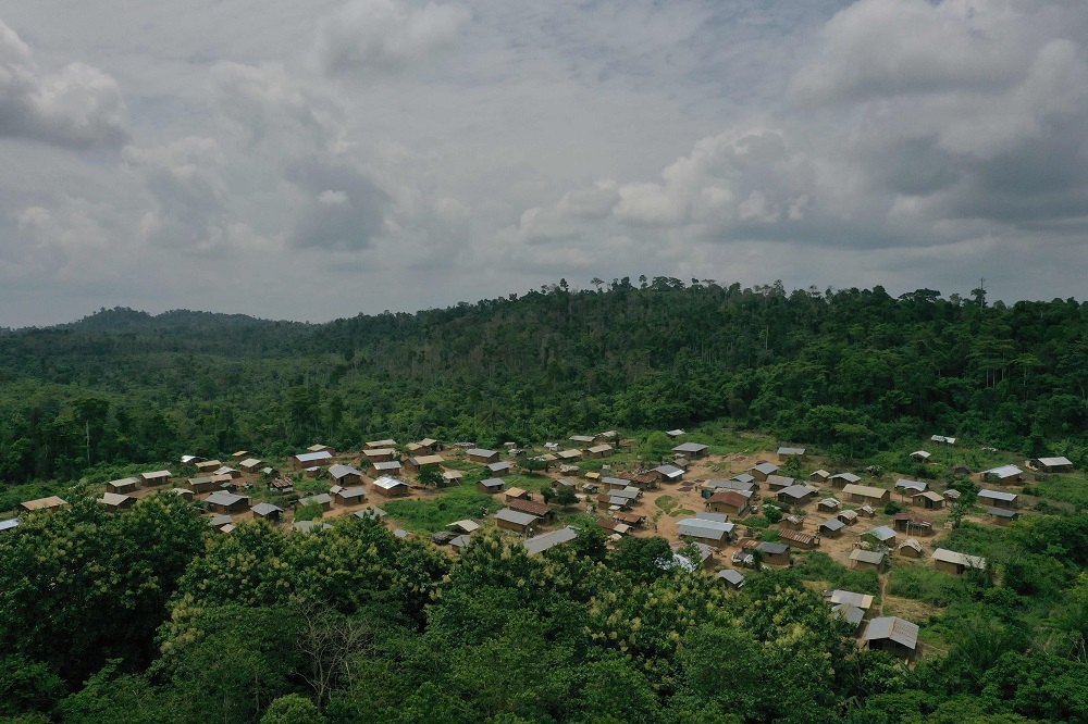 This aerial view taken on June 13, 2019 shows Ose Eke village surrounded by the Omo Forest, a home for elephants, northeast of Africau00e2u20acu2122s biggest city Lagos. u00e2u20acu201d AFP pic      