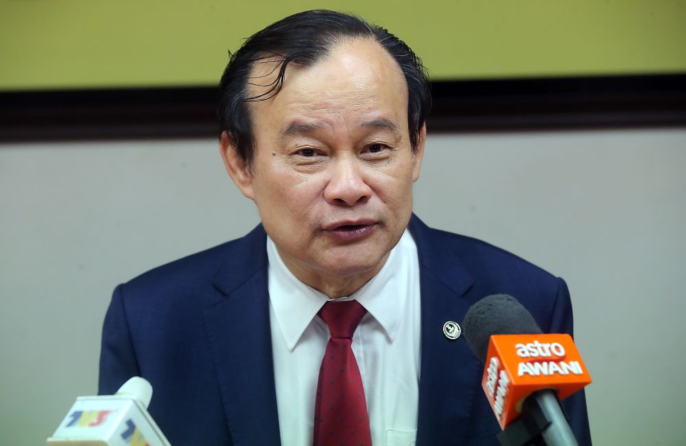 Perak Assembly Speaker Datuk Ngeh Koo Ham speaks to reporters at the State Secretariat Building in Ipoh July 19, 2019. u00e2u20acu201d Picture by Farhan Najib