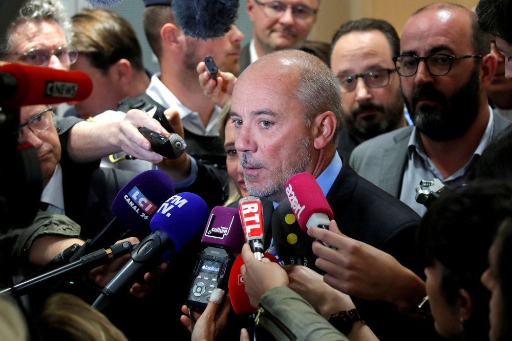 Orange chief executive Stephane Richard reacts after being acquitted of any wrongdoing in a fraud trial, clearing the way for him to remain at the helm of the countryu00e2u20acu2122s biggest telecom operator in Paris, France, July 9, 2019. u00e2u20acu201d Reuters pic  