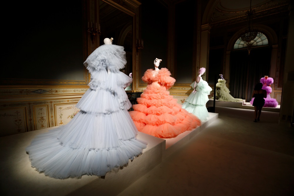 Creations are displayed during an exhibition by designer Giambattista Valli as part of his Haute Couture Fall/Winter 2019/20 collection presentation in Paris July 1, 2019. u00e2u20acu201d Reuters pic        