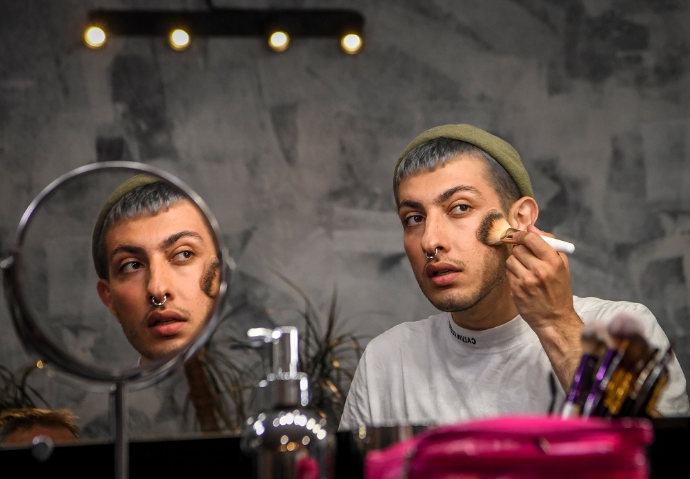 Beauty blogger Gevorg, 26, puts makes on his face as he attends an interview with AFP at a Moscow salon June 14, 2019. u00e2u20acu2022 AFP pic     