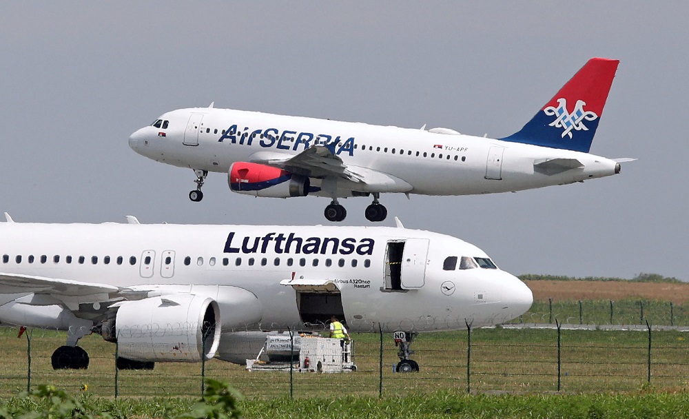 Authorities at Nikola Tesla Airport respond to a possible bomb threat to a Lufthansa Airbus A320neo plane in Belgrade, Serbia July 18, 2019. u00e2u20acu201d Reuters pic   