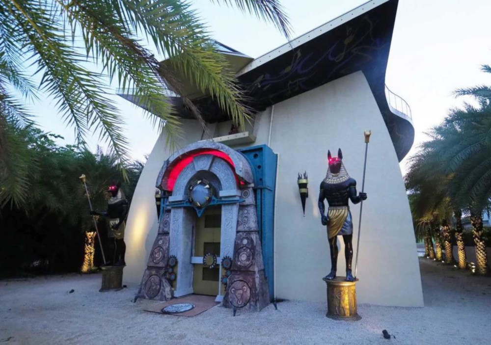 One of the billionaireu00e2u20acu2122s five houses in the area, with a distinctive Egyptian theme. Some residents have taken exception to the appearance of the house, among other grievances. u00e2u20acu201d TODAY pic