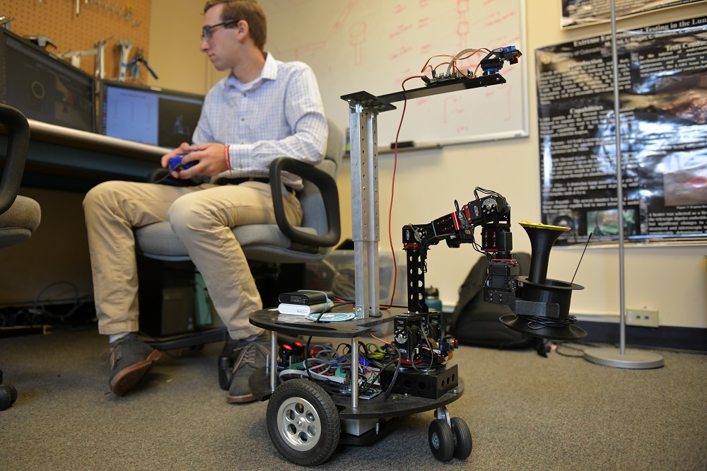 A researcher drives Armstrong, an assembly robot that utilises low latency telerobotics that would allow close to real time video monitoring of operations on the far side of the moon, at a lab in Boulder, Colorado June 24, 2019. u00e2u20acu201d Reuters pic