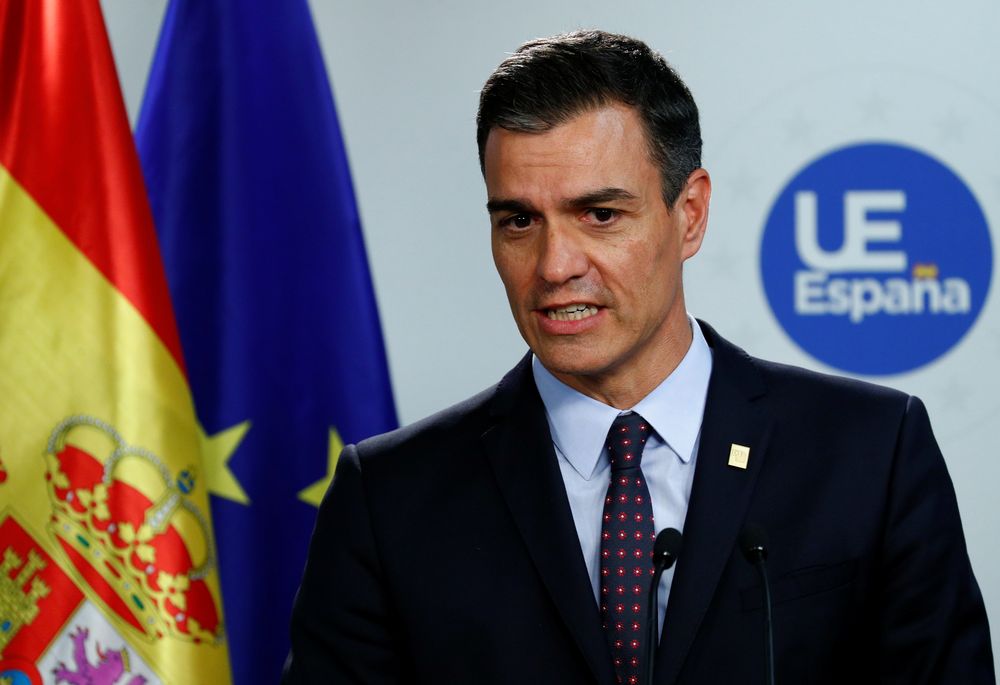 Spanish Prime Minister Pedro Sanchez attends a news conference after the European Union leaders summit, in Brussels, Belgium, July 2, 2019. u00e2u20acu201d Reuters pic