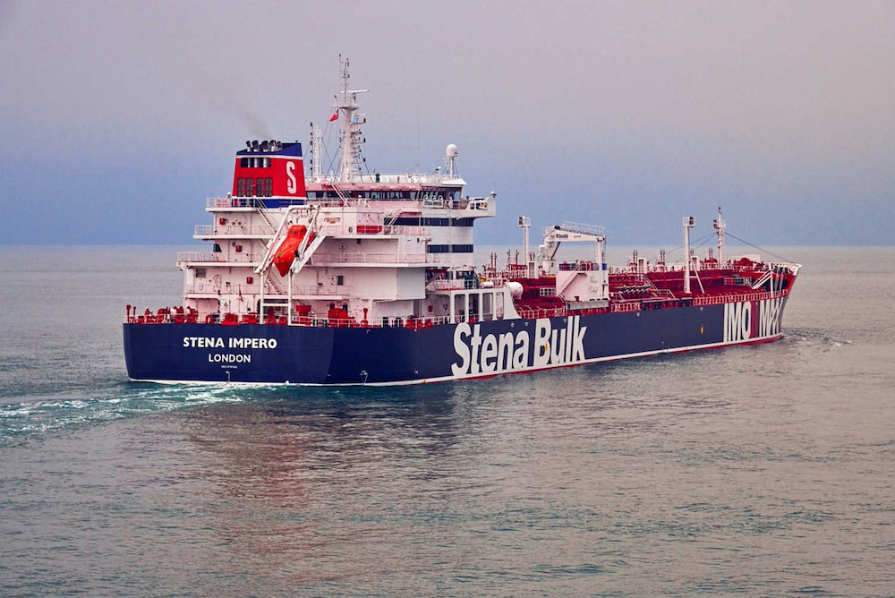 Undated handout photograph shows the Stena Impero, a British-flagged vessel owned by Stena Bulk, at an undisclosed location, obtained by Reuters on July 19, 2019. u00e2u20acu201d Reuters pic