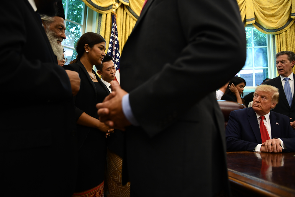 US President Donald Trump meets with survivors of religious persecution July 17, 2019, in the Oval Office of the White House in Washington, DC. u00e2u20acu201d AFP pic 