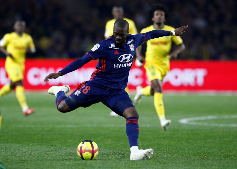 Lyon's Tanguy Ndombele shoots at goal against Nantes April 12, 2019. u00e2u20acu201d Reuters pic