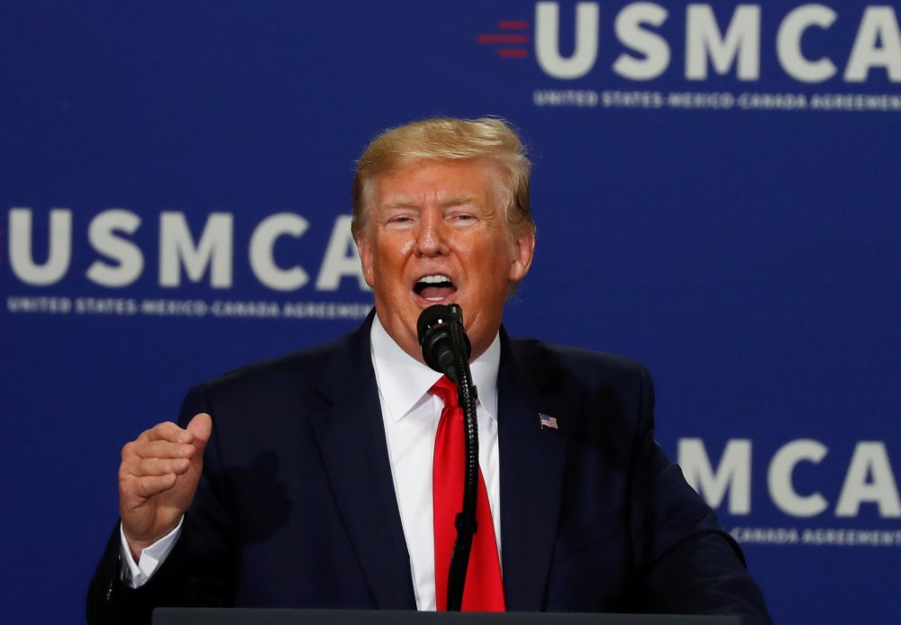 US President Donald Trump delivers remarks on supporting the passage of the US-Mexico-Canada (USMCA) trade deal during a visit to Derco Aerospace Inc in Milwaukee, Wisconsin July 12, 2019. u00e2u20acu2022 Reuters pic